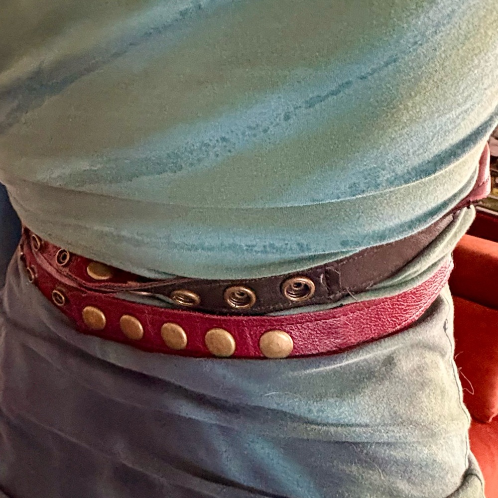 Krakenwhip Leather Ruff top in Dark Merlot - Picture 3 of 5